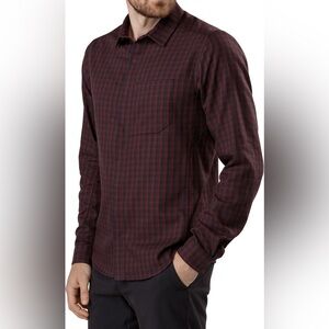 Arc’Teryx Men’s Bernal LS Plaid Snap Closure Button Down Long Sleeve Top Med